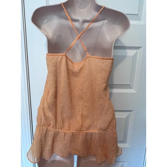 Free People Orange Tank with Crochet Detailing Size M - Picture 5 of 6